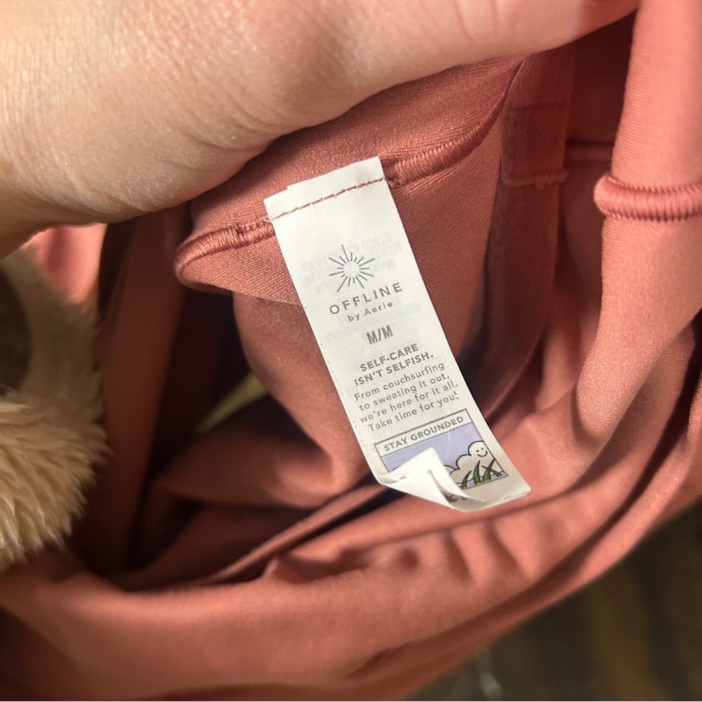 Offline by Aerie Pink Real Me Square Neck Tee Women’s Size M Crop Top - Picture 3 of 9
